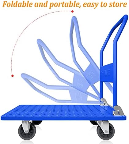 GAXQFEI Platformu Kamyon Katlanır Taşınabilir Itme Dolly Dilsiz Tekerlekler ile, ağır Çelik Platformu El Kamyon, Kolay Ulaşım