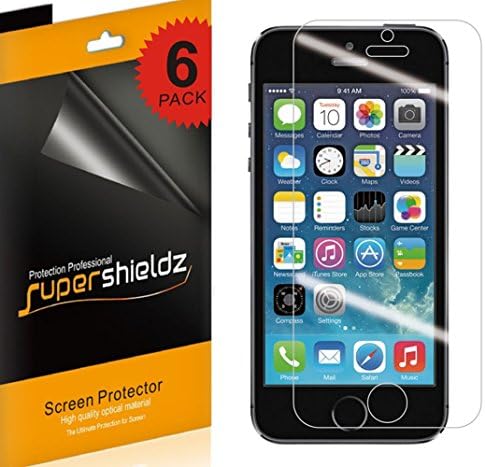 (6 Paket) Supershieldz iPhone SE (1. Nesil, Sürümü), iPhone 5S, iPhone 5C ve iPhone 5 Ekran Koruyucu, Parlama Önleyici