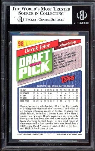Derek Jeter Kart 1993 Topps Altın 98 BGS 9 (9.5 9.5 9.5 8) - Beyzbol Slabbed Çaylak Kartları