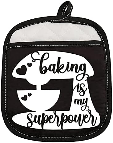 ZJXHPO Fırında Sevgilisi Hediye Fırın Pedleri Pot Tutucu Pişirme Benim Superpower Sıcak Pedleri Cep Pot Tutucu (Superpower)