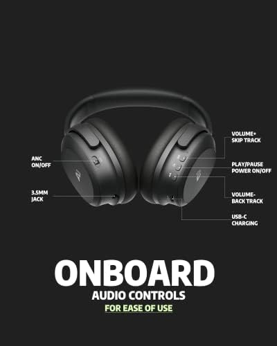AUSOUNDS Hibrit Aktif Gürültü Önleyici Kablosuz Bluetooth Kulaklıklar, Kulak Üstü Kulaklık, aptX HD Destekli, Çift Kat, Protein
