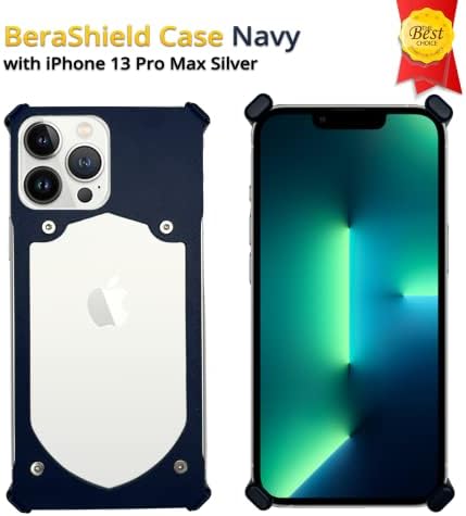 [iPhone 13 Pro Max] BeraShield Titanyum Metal İnce Pil Kutusu [Askeri Düşme Testi, Hafif, Çıplak His, Dayanıklı] iPhone 13