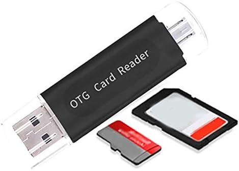 WskLınft 2 in 1 USB 2.0 Telefon OTG Çift TF SD Kart Okuyucu Adaptörü PC Bilgisayar Android için (Siyah,Beyaz,Mavi) Siyah