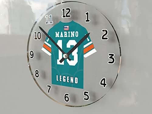 D. Marino 13 Miami Jersey Temalı Duvar Saati-Futbol Efsaneleri Baskısı !!
