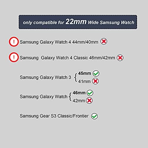 Yeejok Metal saat kordonları için Uyumlu Samsung Galaxy İzle 3 45mm 46mm / Samsung Dişli S3 Frontier / Klasik, Garmin Venu