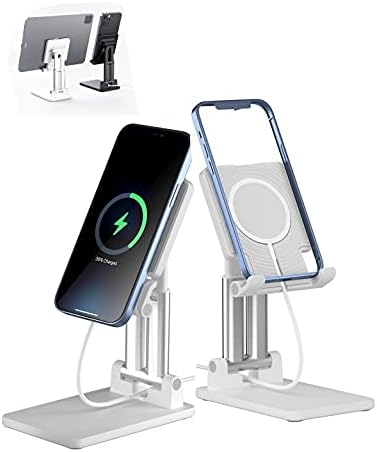 MageSafe Şarj Cihazı için Cep Telefonu Standı, QLL Yüksekliği Ayarlanabilir Tamamen Katlanabilir Masaüstü Telefon Tutucu Telefon