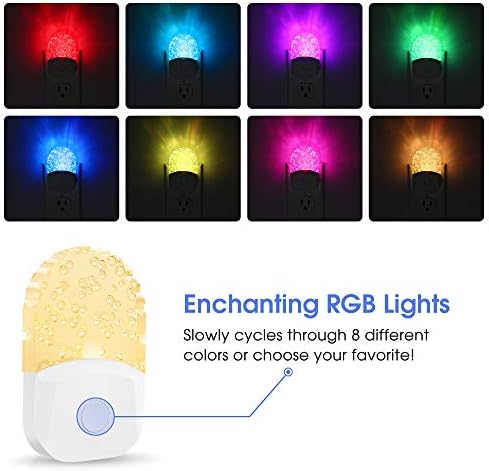 Renk Değiştiren Gece Lambasını Takın, DORESshop 0.5 W Duvar RGB LED Gece Lambalarına Takın, Alacakaranlıktan Şafağa Sensör,