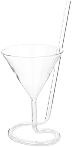 YARNOW Yaratıcı Vampir Filtre Kırmızı şarap cam Kokteyl Cam Martini Cam Şeffaf meyve suyu fincanı Kadeh Içme Tüpü Saman (Şeffaf)