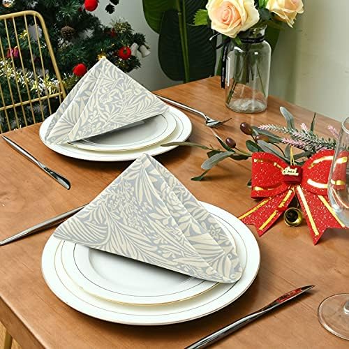 Aile Yemekleri, Düğünler, Mutfak, Şükran Günü, Noel, Partiler için Saten Kumaş Peçeteler (20 x 20 İnç) - William Morris Vintage