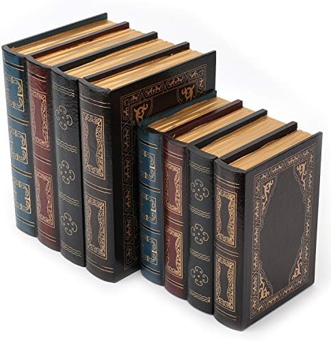 Tosnaıl 2 Paket Dekoratif Kitap Kutuları Ahşap Antika Kitap Süslemeleri Vintage Kitap saklama kutusu