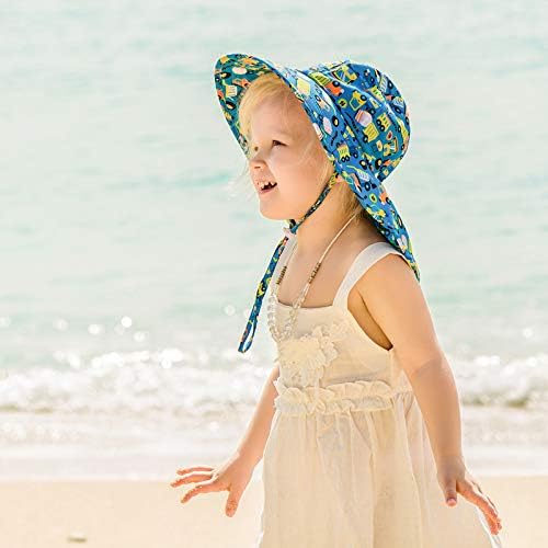 Plaj Bebek güneş şapkası UPF 50 + Güneş Koruma Geniş Ağız Yaz Erkek Bebek Kız Kova Şapka Sevimli Yürümeye Başlayan güneş şapkaları