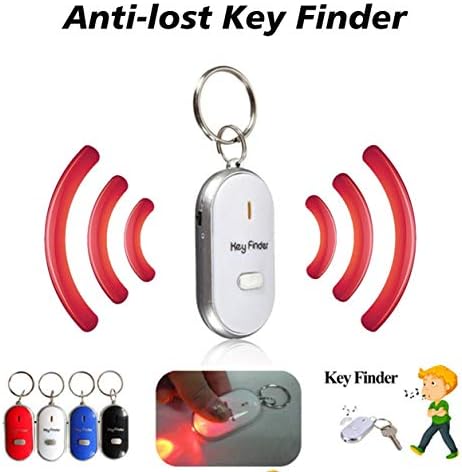 Bulucu, LED Düdük Anahtar Bulucu Yanıp Sönen Bip Ses Kontrolü Alarm Anti-Kayıp Keyfinder Bulucu Izci ile Anahtarlık