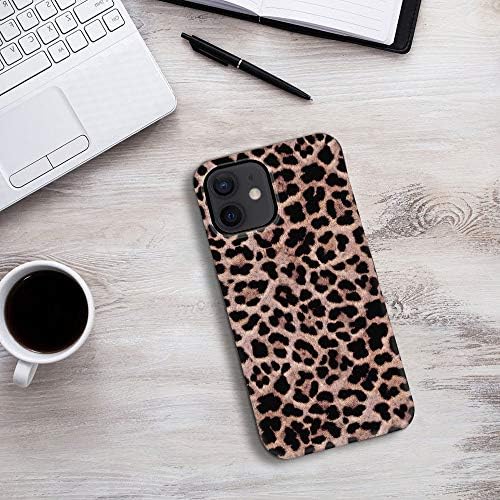 Hepıx Çita Tasarım ile Uyumlu iPhone 12 Kılıf Leopar Baskı iPhone 12 Pro Kılıf Leopar Çita için Kadın, serin Kahverengi Siyah