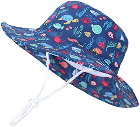 LLmoway Bebek Çocuk Güneş Koruma Şapka Geniş Ağız Pamuk Kova Şapka Erkek Kız 6 M-8 T