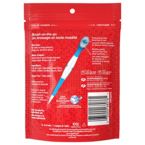 Colgate Max Fresh Wısp Tek Kullanımlık Mini Seyahat Diş Fırçaları, Nane-24 Sayım (4 Paket)
