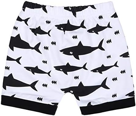 Jurebecia Yenidoğan Erkek Yaz Giysileri Köpekbalığı 2 Parça Setleri Pamuk Mektup Kısa Kollu Tee ve Şort Kıyafetler