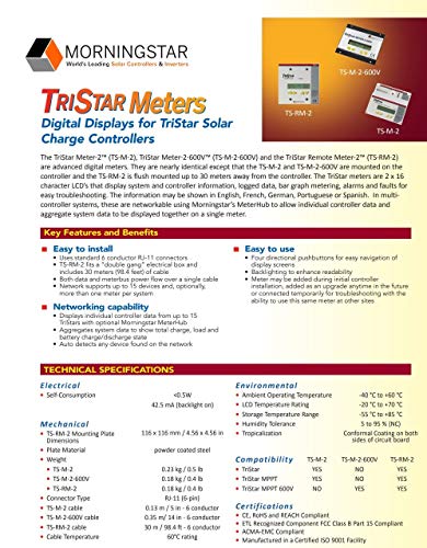 Morningstar-Tristar Tristar MPPT 600V Şarj Kontrolörleri için Gelişmiş Dijital Ekran, (TS-M-2-600V)