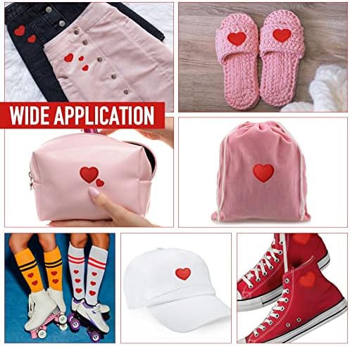 30 Parça Kırmızı Kalp Demir on Patch sevgililer Günü Yamalar Çeşitli Yapışkan Yama Özel Dikiş İşlemeli Aplike DIY El Sanatları