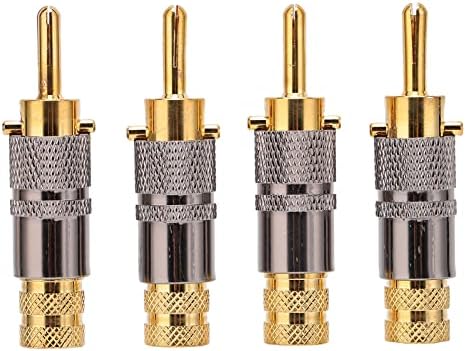 HAOX Hoparlör Kablosu Muz Fiş, Profesyonel 24 K Altın Kaplama Ses Kablosu Fiş için Ses Ekipmanları için 8.7 mm Çap Kablo