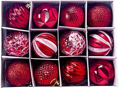RVXlRDN Yılbaşı Topu Süsleri, 12 adet Yılbaşı Topu Kırılmaz Yılbaşı Ağacı Dekorasyon Topu Noel Ağacı Düğün Tatil Partisi için