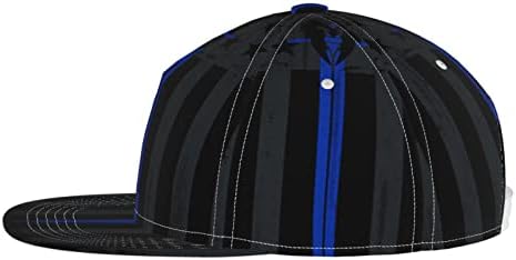Kinsedy Unisex Mavi Çizgi Bayrak 3D Baskılı Snapback Hip Hop Düz Dil Şapka Ayarlanabilir Beyzbol Kapaklar için Açık Spor