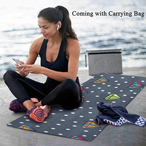MCHIVER Seyahat Yoga Mat Kaymaz-Doodle Elmas Katlanabilir egzersiz matı Hafif egzersiz matı ile Çanta Ter Emici Kapak Pad için