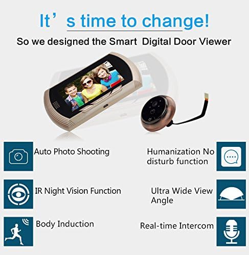 ELEOPTION 4.3 LCD Ekran Dijital Peephole Kapı Görüntüleyici Kapı Zili Güvenlik Kamera Kamera ile Hiçbir Rahatsız Fonksiyonu