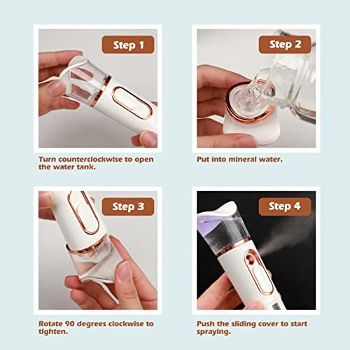 Nano Yüz Mister, Taşınabilir Handy Sis Püskürtücü ile Nem Test Cihazı, USB Şarj Edilebilir Mini yüz buhar makinesi için Cilt
