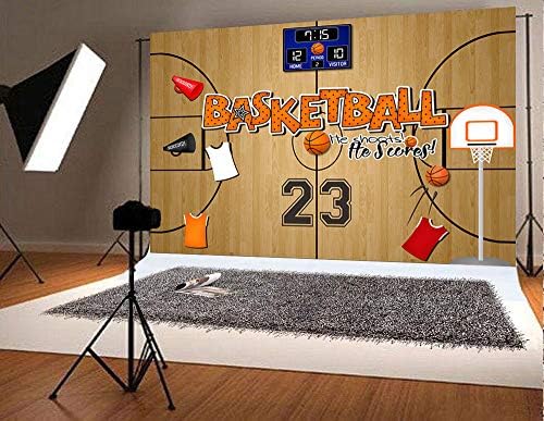 Sanat Stüdyosu 7x5ft Basketbol Tema Fotoğraf Arka Planında Basketbol Spor Boy Çocuk Doğum Günü Partisi Fotoğraf Arka Plan Yıldız