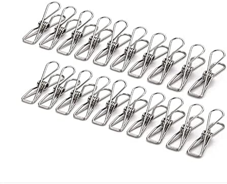 WDONGX Dolap Askı Clothespin 100 adet Çok Amaçlı Paslanmaz Çelik Klipler Giyim Pins Pegs Tutucular Giyim Kelepçeleri Sızdırmazlık