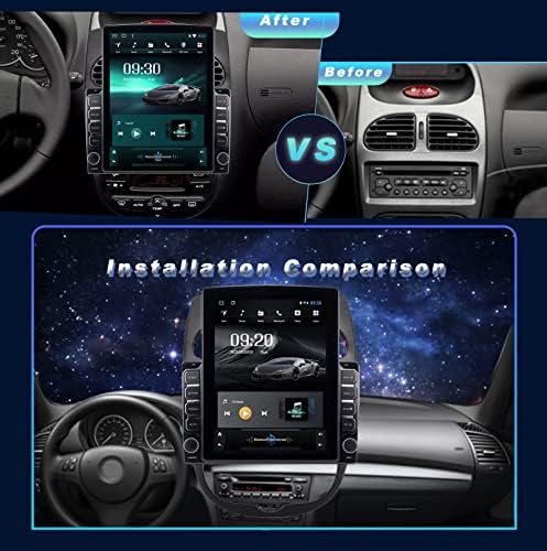 Peugeot 206 2000- için araba Stereo 9.7 İnç, Carplay GPS Navigasyon Stereo Spport Bluetooth 5.0 TSK ile Android 9 Dokunmatik