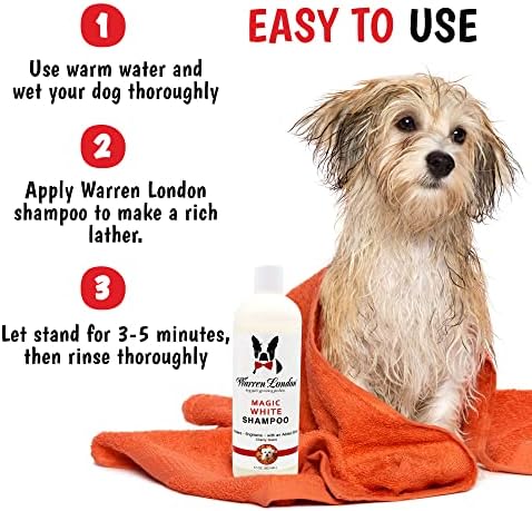 Warren London Magic Parlak Köpek Şampuanı / Hem Beyaz Köpek Şampuanı hem de Koyu Köpek Parlatıcı Şampuan için Özel Formüller