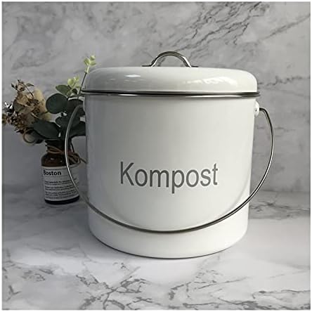 ZHANGJİNYİSHOP Bahçe Kompost Kutusu Mutfak Tezgahı için Kompost Kutusu, Kapaklı Küçük Metal Kompost Kutusu, Gıda Atıkları