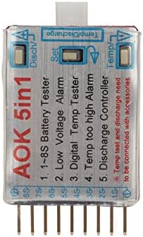 Lipo Pil gerilim test cihazı Alarm, 1-8 S Lipo Pil gerilim test cihazı dijital ekran 5 in 1 Süper Loud Çok Fonksiyonlu Lityum