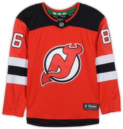 Çerçeveli Jack Hughes New Jersey Şeytanlar İmzalı Kırmızı Fanatikler Ayrılıkçı Jersey-İmzalı NHL Formaları