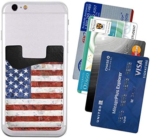 FQWEDY Amerikan Bayrağı Telefon Kart Tutucu Cüzdan Cep Kımlık Kredi Kartları Üzerinde Sopa Kılıf Kılıfı Kol iPhone Android