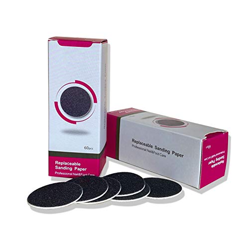 120 Adet Zımpara Diskleri Değiştirme için Elektrikli Ayak Nasır Sökücü Ayak Dosya Pedikür (2X60 Adet Siyah)