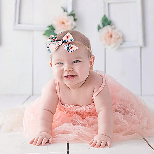 16 ADET Bebek Kız Saç Bantları ve Yaylar Hairbands Elastik Naylon bebek kız Yumuşak Çiçek Yay Saç Aksesuarları Yenidoğan Bebek