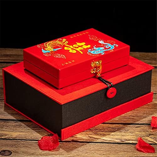 XJJZS Lacquerware Mücevher Kutuları Retro Çin Tarzı Mücevher Kutusu Depolama Düğün Hediyeleri Yüzük Kutuları Mücevher Kutusu