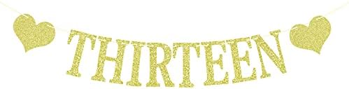 YotaWish, altın Glitter Onüç Afiş Resmi Genç Afiş Mutlu 13th Doğum Günü, Şerefe 13 Yıl Parti Dekorasyon Malzemeleri, mavi