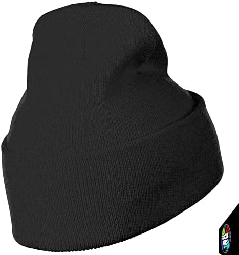 ONIAWO Daire Gerizekalı Kasketleri Şapka Erkekler Kadınlar için-Sıcak Kış Şapka Akrilik Örgü Manşet Bere Kap Günlük Siyah