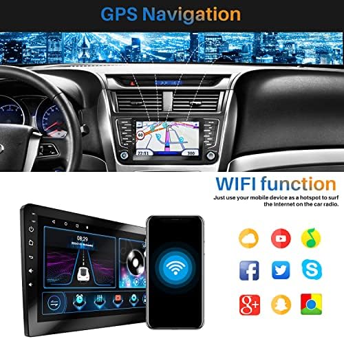 Mopect Çift Din Android Araba Stereo 9 İnç Dokunmatik Araba Radyo Bluetooth FM Radyo, Destek GPS Navigasyon WiFi Bağlantısı,