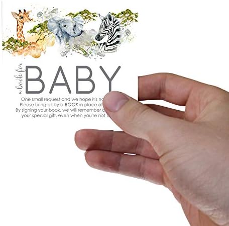 Jungle Bebek Duşu için Bir Kitap Getir (25 Paket) Erkek Bebek Duşu Davetiye Kartları Ekle Vahşi Macera-Çekiliş Fikirlerini