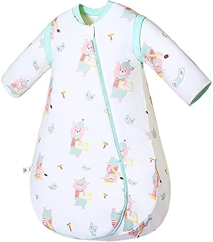 CYUURO Bebek %100 % Pamuk Uyku Tulumu Sonbahar Tüm Mevsim Kollu Ayrılabilir Toddlers Giyilebilir Battaniye