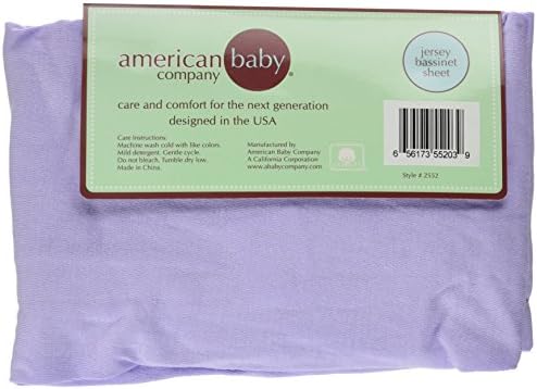 Amerikan Bebek Şirketi 15 x 33 Gömme Beşik Levha, Doğal Pamuk Yüce Jersey Örgü, Lavanta, Yumuşak Nefes, Erkek ve Kız için