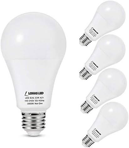 LOHAS A21 LED Ampul, 23W Ampuller (150W-200W Eşdeğeri), 2500 Lümen Süper Parlak LED, Yumuşak / Sıcak Beyaz 3000K, E26 Orta