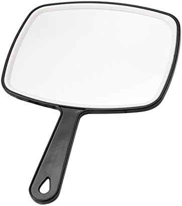 shamjina Büyük El Ayna Salon Kuaför Kuaförlük El Kürek Ayna, Kolay temizlenebilir, Pratik-Siyah