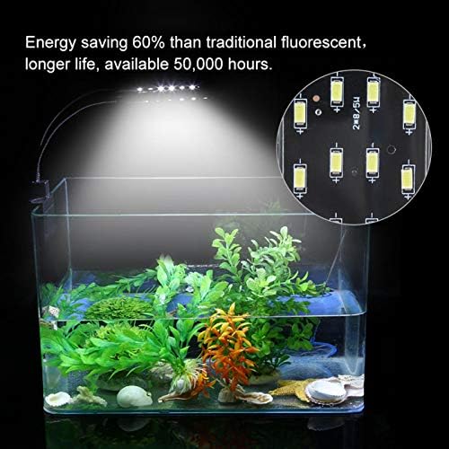 KUIDAMOS akvaryum LED ışıkları su geçirmez klip-on ince ışık ile beyaz LED tatlı su bitkileri için tam spektrumlu LED balık