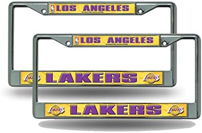 Rıco Los Angeles LA Lakers NBA Krom Metal (2) Plaka Çerçevesi Seti