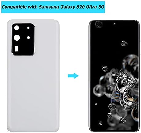 Yedek Pil Kapı Kapak Arka Kapak Kompatibel Samsung Galaxy S20 Ultra 5G SM-G988B SM-G988N SM-G988U SM-G988W Kozmik Beyaz Akkudeckel